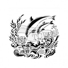 Stencil 6", TCW Stencil / Dolphins -  (1 db)