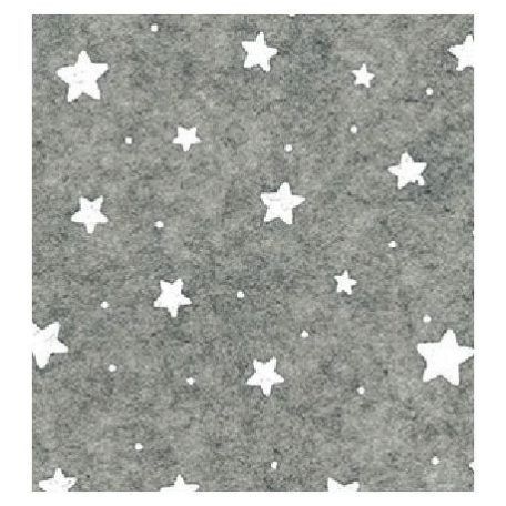 Barkácsfilc 30x40cm x 1mm, Felt glitter / Csillagok -  (1 db)