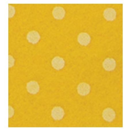 Barkácsfilc 30x40cm x 1mm, Felt motifs / Pöttyös - Yellow/White (1 db)