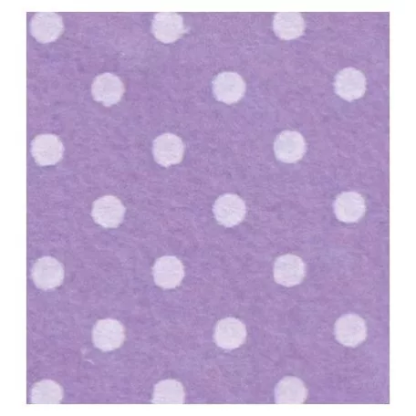 Barkácsfilc 30x40cm x 1mm, Felt motifs / Pöttyös - Wisteria/Cream(1 db)