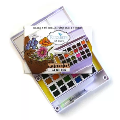 Elizabeth Craft Designs Akvarelfesték 24 szín Watercolor pan set (1 csomag)
