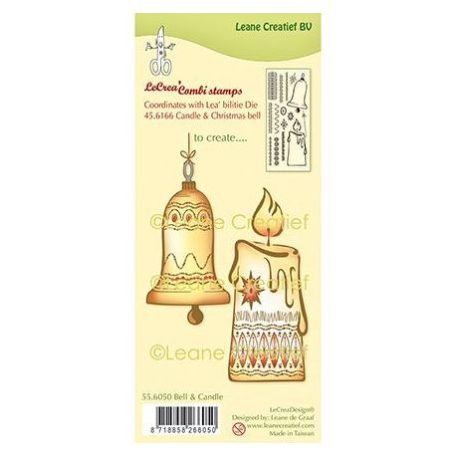 Szilikonbélyegző , LeCreaDesign clear stamp / Combi clear stamp Bell & Candle (1 db)