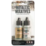   Ranger Alcohol Ink készlet , Tim Holtz® Alcohol Ink / Mixatives™ Gold & Silver (1 csomag)