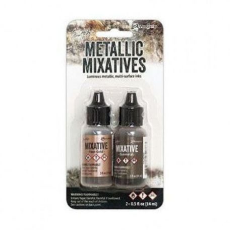 Alcohol Ink készlet , Tim Holtz® Alcohol Ink / Mixatives™ Rose Gold & Gunmetal -  (1 csomag)