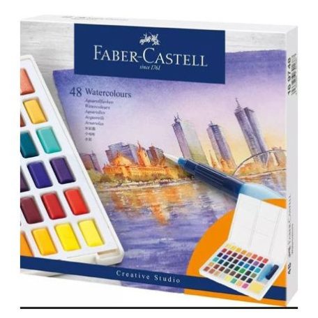 Akvarellfesték készlet , Faber Castell Watercolour / 48 db (1 csomag)