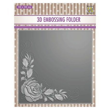 3D Domborító mappa , Rose Corner / Nellie's Choice 3D Embossing Folders -  (1 db)