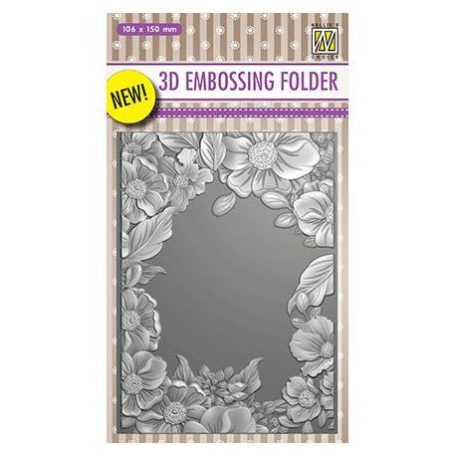 3D Domborító mappa , Flower Frame / Nellie's Choice 3D Embossing Folders -  (1 db)