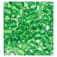   Kásagyöngy 20 gr / 2 mm, Seed Beads Transparent / green - zöld (1 csomag)