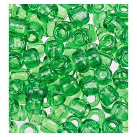 Kásagyöngy 20 gr / 2 mm, Seed Beads Transparent / green - zöld (1 csomag)