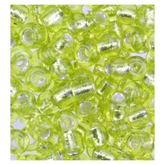   Kásagyöngy 20 gr / 2 mm, Seed beads Silver Core / light green - világos zöld (1 csomag)