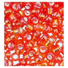   Kásagyöngy 20 gr / 2 mm, Seed beads Silver Core / red - piros (1 csomag)