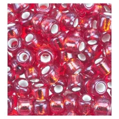   Kásagyöngy 20 gr / 2 mm, Seed beads Silver Core / dark red - sötét vörös (1 csomag)