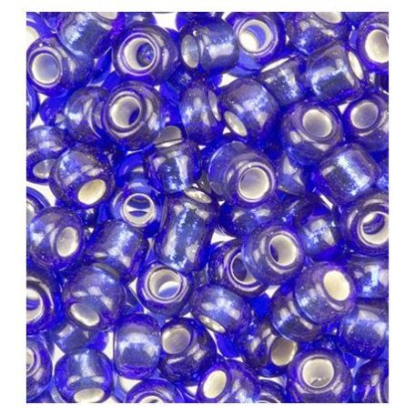 Kásagyöngy 20 gr / 2 mm, Seed beads Silver Core / dark blue - sötétkék (1 csomag)