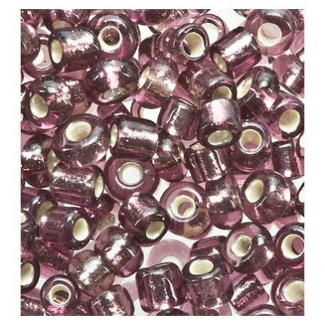 Kásagyöngy 20 gr / 2 mm, Seed beads Silver Core / Violet - Ibolya (1 csomag)