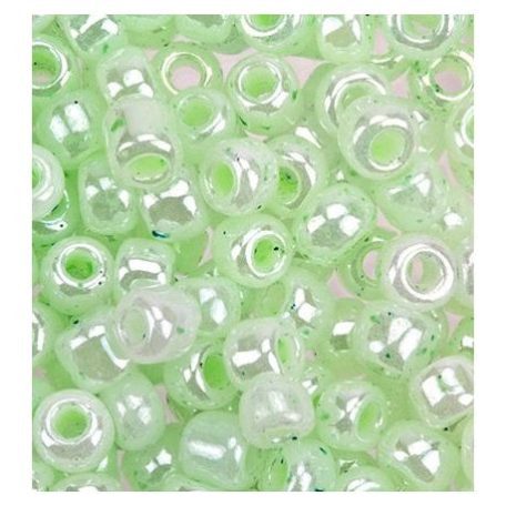 Kásagyöngy 20 gr / 2 mm, Seed Beads Pastel Pearlescent / light green - világos zöld (1 csomag)