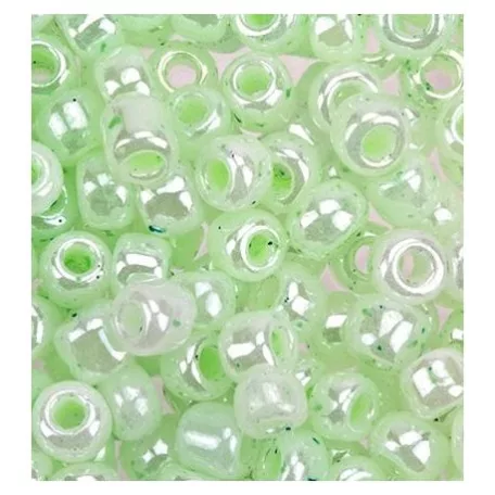 Kásagyöngy 20 gr / 2 mm, Seed Beads Pastel Pearlescent / light green - világos zöld (1 csomag)