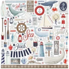   Carta Bella Matrica 12" (30 cm) - By the Sea - Element Sticker (1 ív)