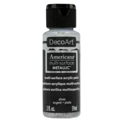   Akrilfesték - metál 59ml - Silver - DecoArt Americana® Multi-Surface Satin Metallic (1 db)