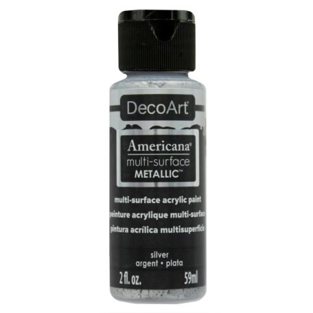 Akrilfesték - metál 59ml - Silver - DecoArt Americana® Multi-Surface Satin Metallic (1 db)