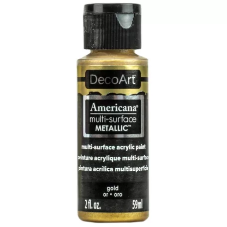 Akrilfesték - metál 59ml - Gold - DecoArt Americana® Multi-Surface Satin Metallic (1 db)