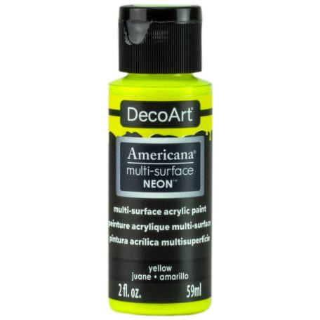 Neon színű Akrilfesték 59ml, Yellow / DecoArt Americana® Multi-Surface Neon (1 db)