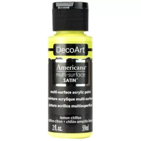 Akrilfesték - selyemfényű 59ml - Lemon Chiffon - DecoArt Americana® Multi-Surface Satin (1 db)