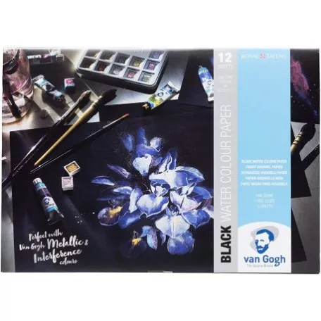 Akvarelltömb, fekete A4, 12 lap / Talens Van Gogh - 360 g (1 csomag)