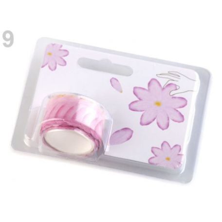 Dekorációs ragasztószalag , Washi Tape / Öntapadós virág - 9 (1 csomag)