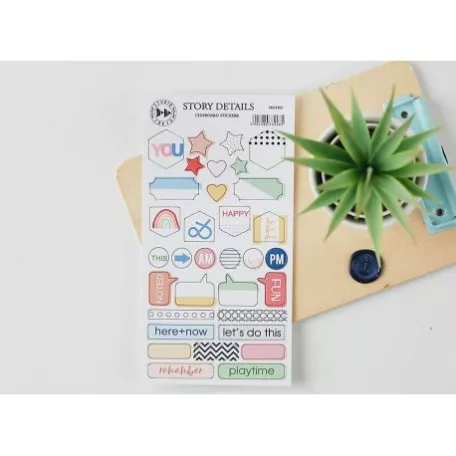 Chipboard matrica , Studio Forty Chipboard stickers set / STORY DETAILS  (1 csomag)