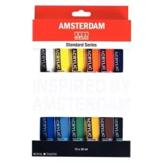   Talens Amsterdam akrilfesték készlet 20 ml - Standard Series Acrylics (12 db)