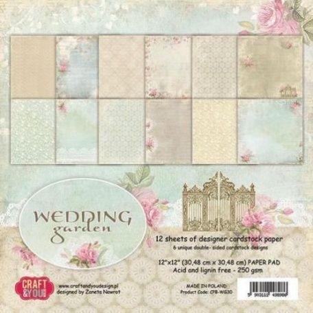 Papírkészlet 12x12, Craft&You Paper Set / Wedding Garden -  (36 lap)
