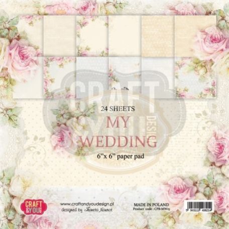 Papírkészlet 6x6, Craft&You Paper Set / My Wedding -  (36 lap)