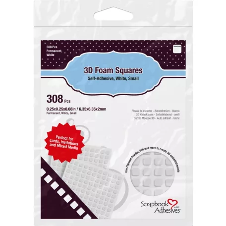 3D ragasztó, 2 mm Squares White Small / Scrapbook Adhesives 3D Foam (1 csomag)