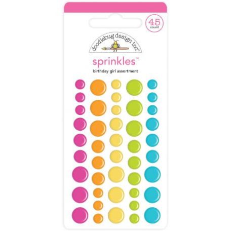 Epoxy matrica , Doodlebug Design / Birthday Girl Assortment Sprinkles (45db)  (1 csomag)