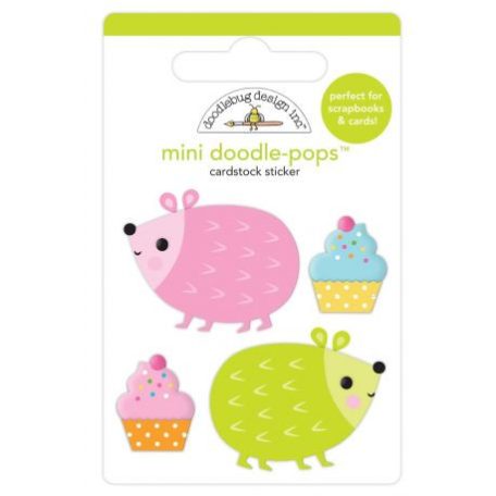 3D díszítőelem , Doodlebug Design / Hedge Hugs Mini Doodle-Pops  (1 csomag)