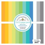   Alapkarton 12"X12", Doodlebug Design / Party Time 12x12 Inch Textured Cardstock Paper Pack  -  (12 db)