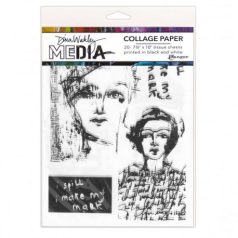   Collage paper , Dina Wakley media /  - vintage sketches (20 ív)