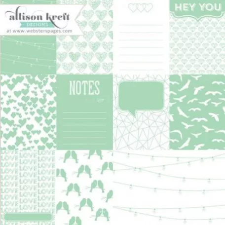 Átlátszó fólia 12", Love Cards Mint / Webster's Pages Overlays -  (1 ív)