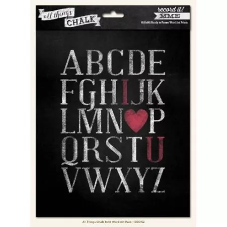 Kreatív papír - 6 db A4, Chalk Line - Record It! / My Mind's Eye Word Art Pack (1 csomag)