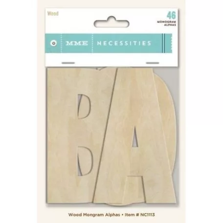 Betűkészlet , Wood / My Mind's Eye Monogram Alphas (1 csomag)