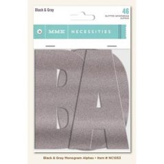   Betűkészlet , Black & Gray silver glitter / My Mind's Eye Monogram Alphas (1 csomag)