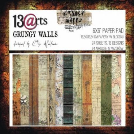 Papírkészlet 6", Grungy Walls / 13@rts Paper Collection -  (1 csomag)