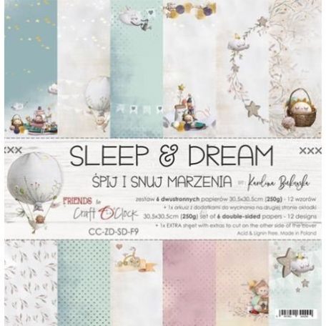Papírkészlet 12", Sleep and Dream / Craft O'Clock Mixed Media - Paper Collection (1 csomag)