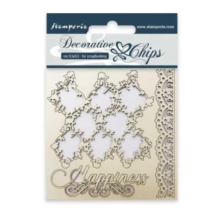 Stamperia Chipboard - Lace and Border - Decorative Chip (1 csomag)