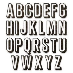   Vágósablon 664729, Alphanumeric Shadow Upper / Sizzix Thinlits Die - Tim Holtz (1 csomag)