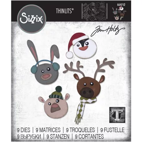 SIZZIX vágósablon 664752, Winter Critters / Sizzix Thinlits Die - Tim Holtz (1 csomag)