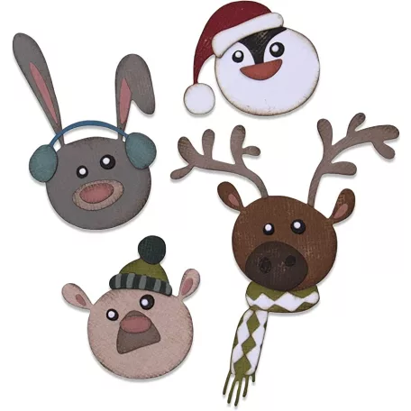 SIZZIX vágósablon 664752, Winter Critters / Sizzix Thinlits Die - Tim Holtz (1 csomag)