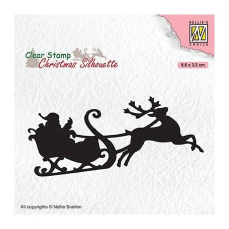 Szilikonbélyegző , Nellie's Clear stamps / Santa Claus with reindeer sleight -  (1 csomag)