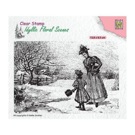 Szilikonbélyegző , Nellie's Clear stamps / Vintage wintery scene -  (1 csomag)