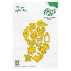   Vágósablon SD182, Nellie's Metal dies / Christmas Fiddles- 12 pcs -  (1 csomag)